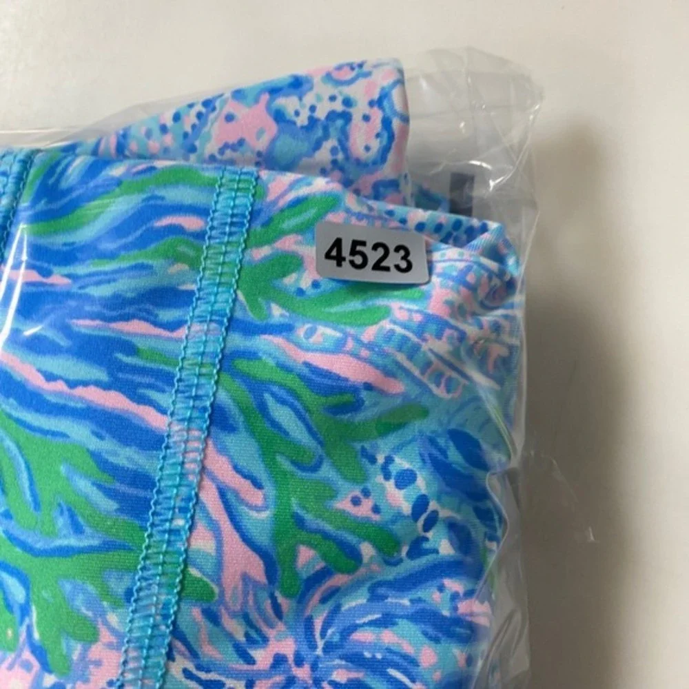 Lilly Pulitzer Womens Luxletic Carpe Vita Flare Jumpsuit L Blue UPF50 Resortwear